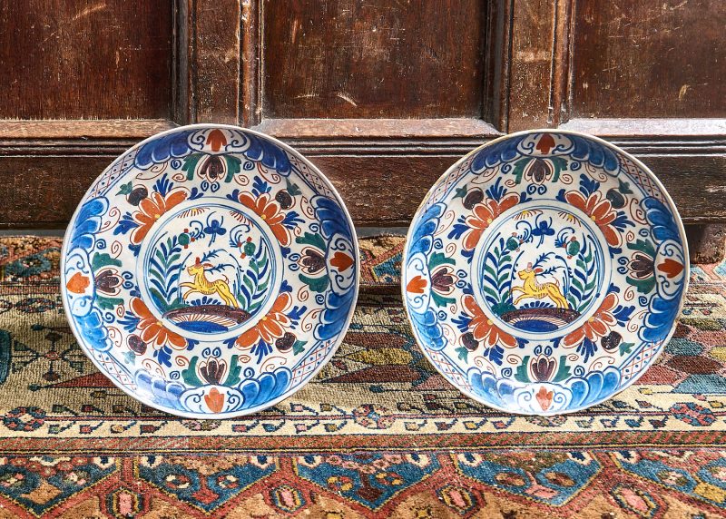 Pair of 18th century Delft plates