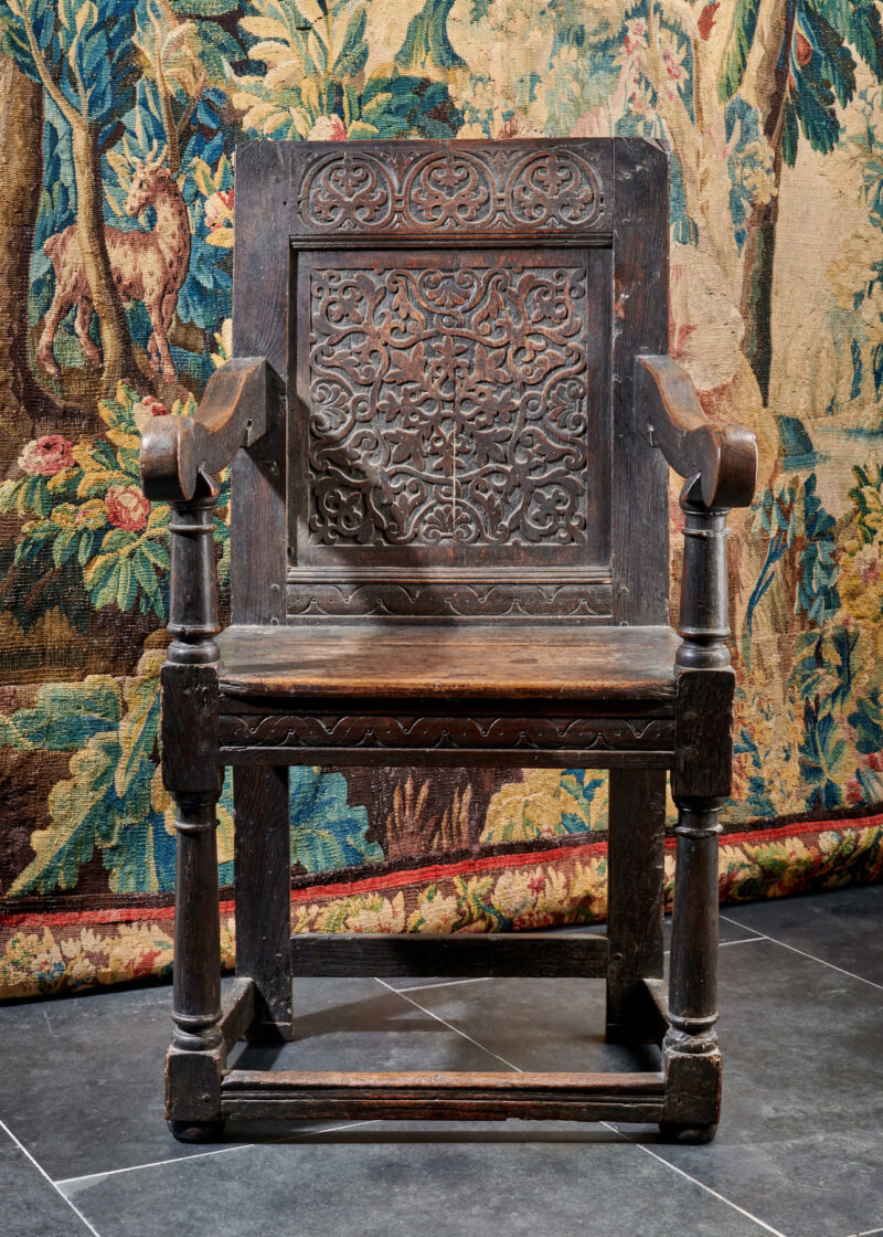 Charles I Exeter joined oak armchair