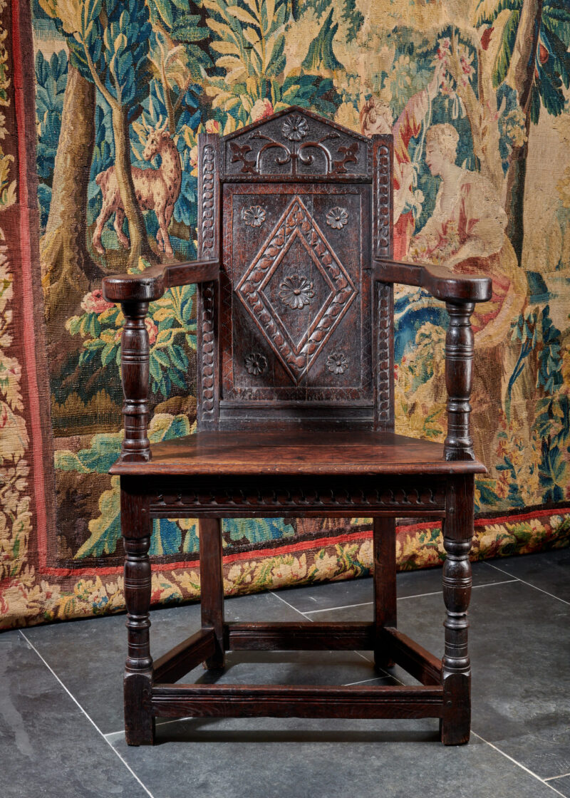 James I Salisbury caquetoire armchair
