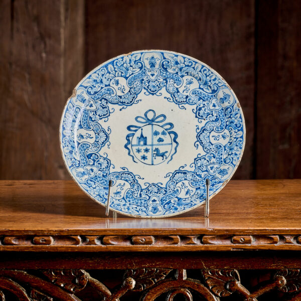 17th century Delftware heraldic plate