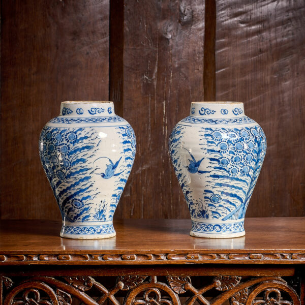 Dutch Delftware vases 18th century