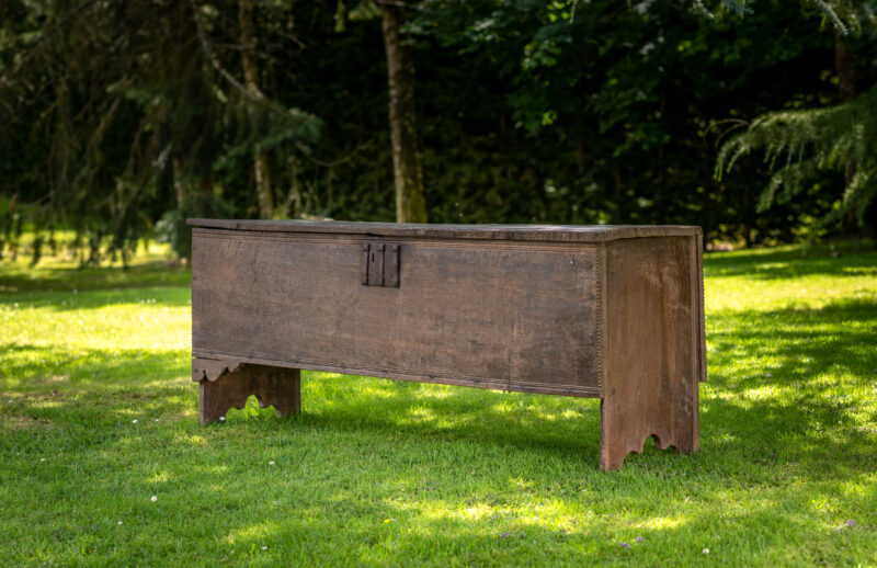 Henry VIII oak boarded chest