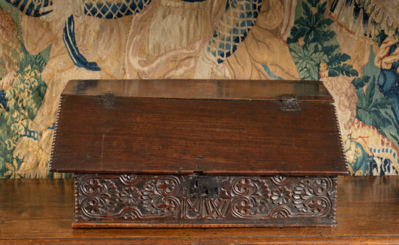 Charles II oak desk box