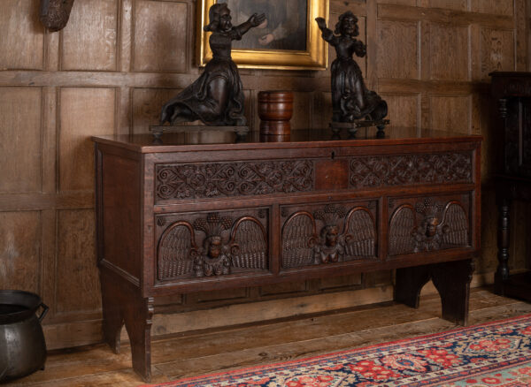 Charles I oak carved chest