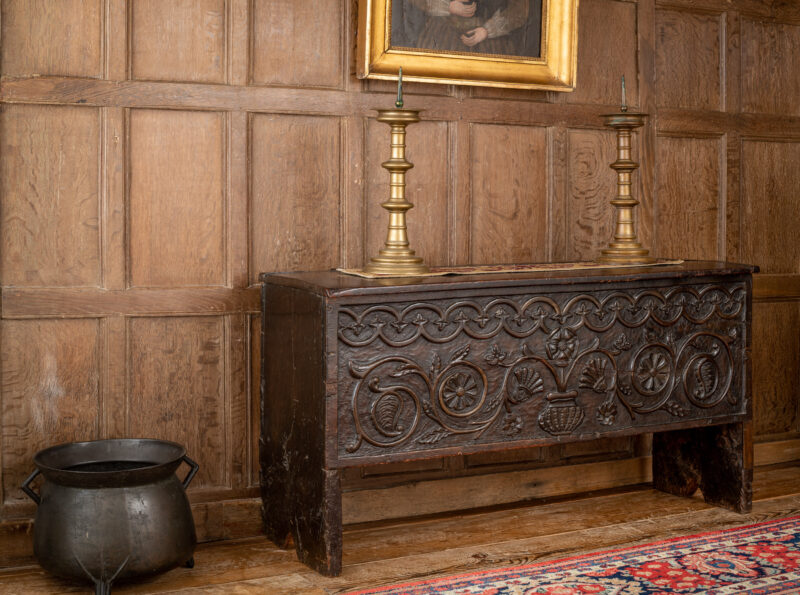 Elizabeth I oak boarded chest