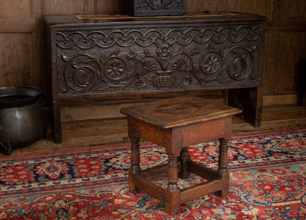 Charles I oak low stool