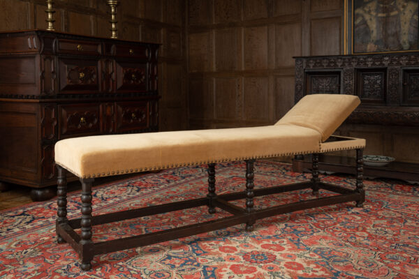 Charles II oak framed day bed / bench
