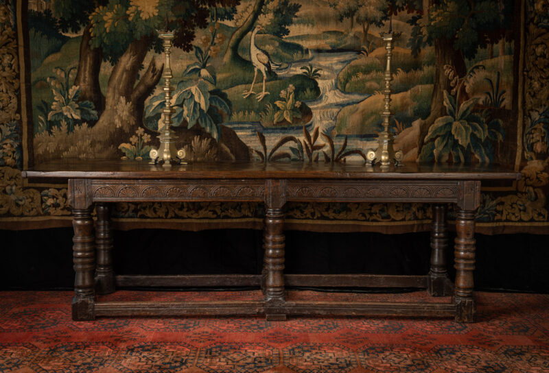 Charles II joined oak six leg serving table