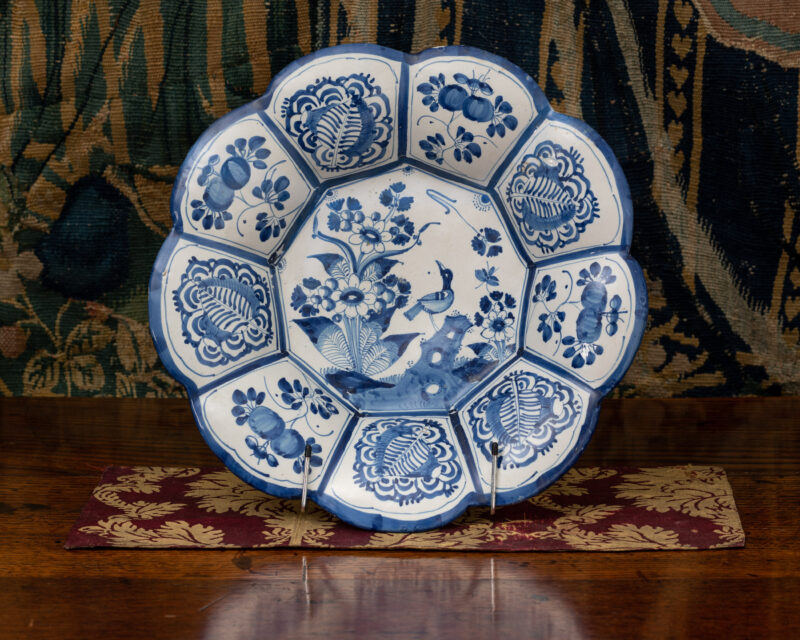 17th century London Delftware lobed dish