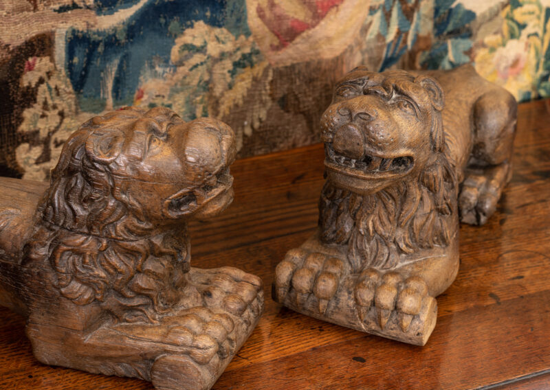 17th century recumbent lions