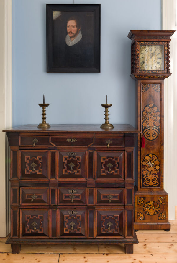 Charles II joined oak and rosewood chest of drawers