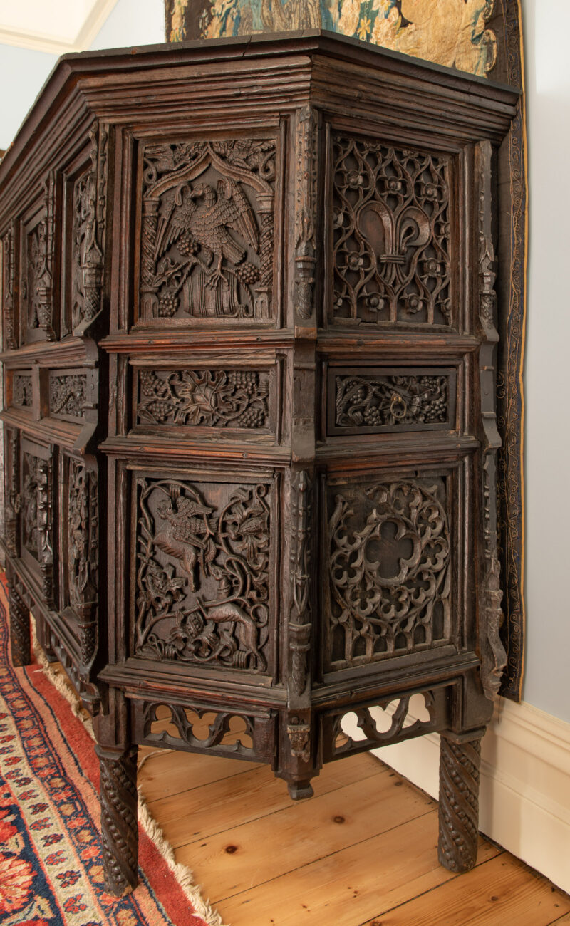 Henry VIII oak carved cupboard