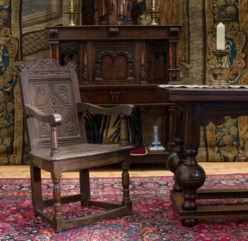 Charles I oak carved armchair