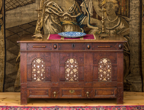 Charles I inlaid oak chest