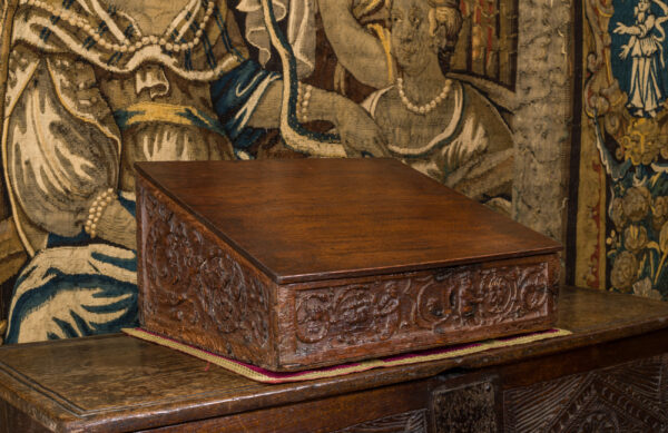 16th century carved oak renaissance desk box