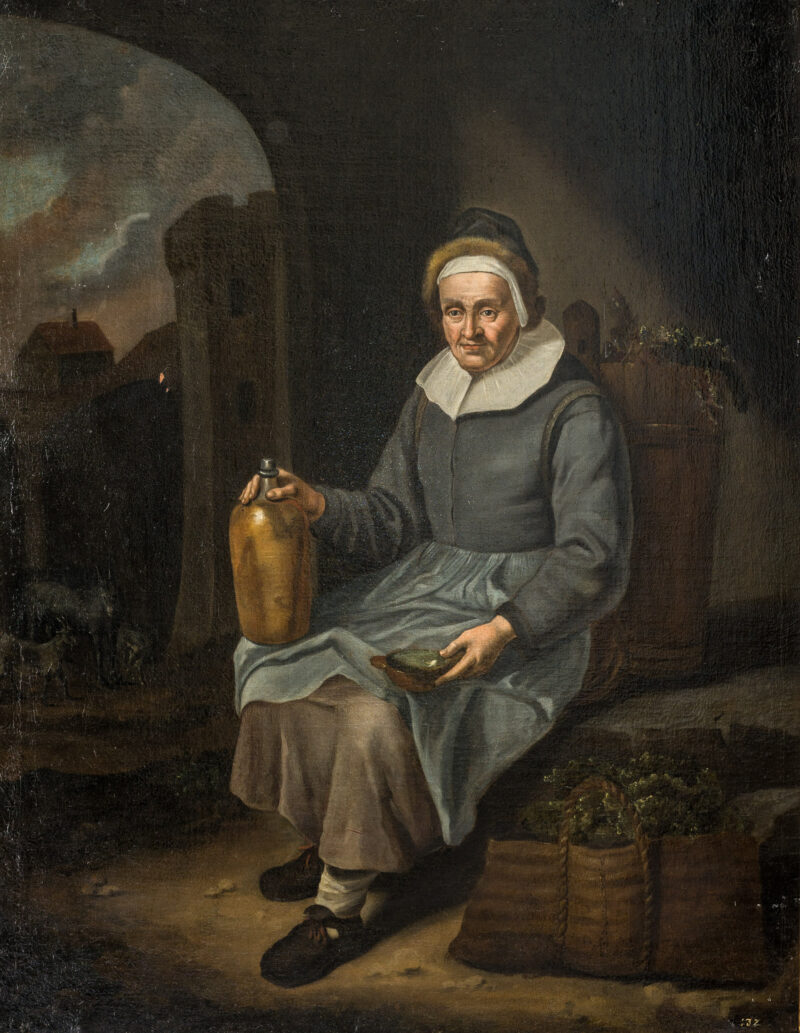 Dutch old master old lady 17th century