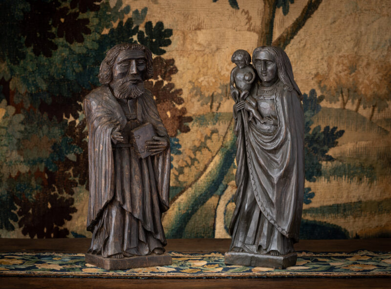 Pair of 17th century rood screen figures