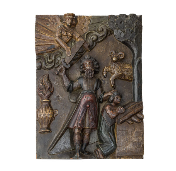 Elizabeth I oak carved panel