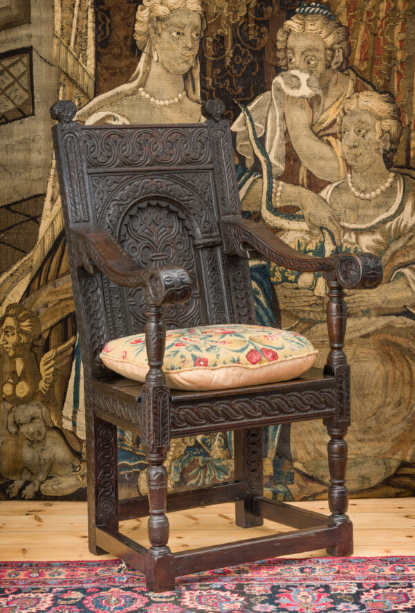 James I oak carved wainscot chair