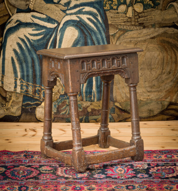 Elizabeth I oak carved stool
