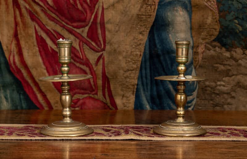 17th century brass Heemskirk candlesticks