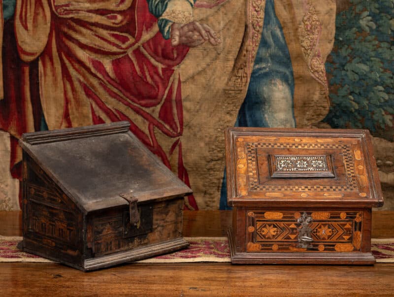 Nonsuch inlaid oak boxes 16th century