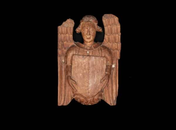 English medieval oak carved angel