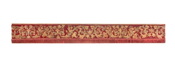 Tudor embroidered velvet and gold thread bed valance