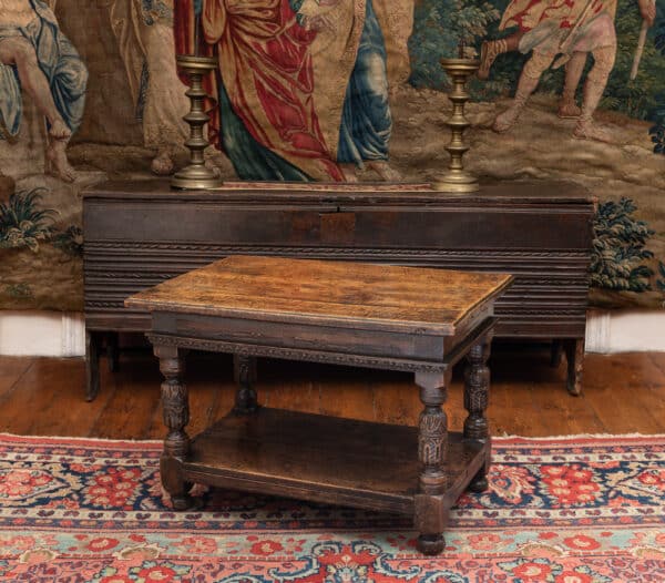 Elizabeth I walnut carved table