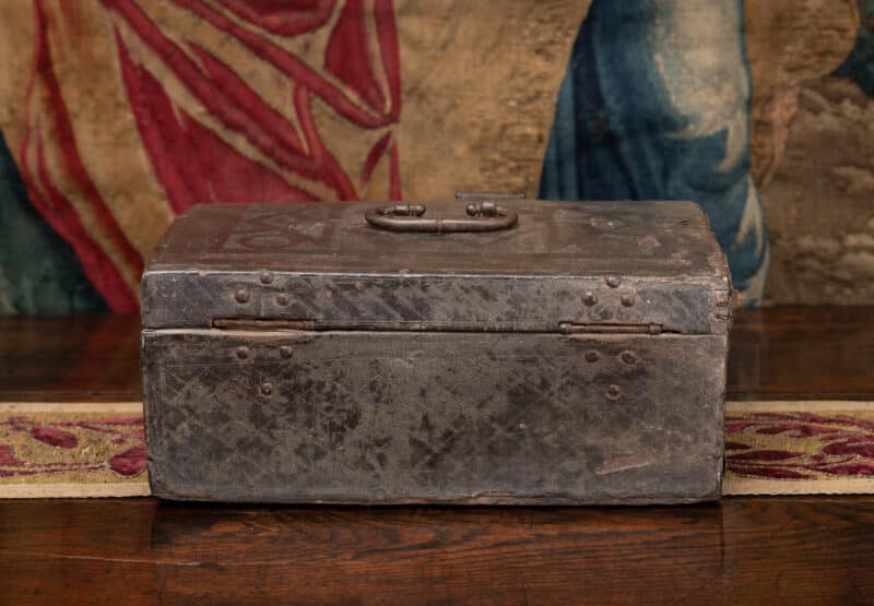Spanish 16th century tooled leather box