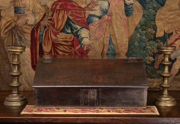Charles II boarded oak desk box