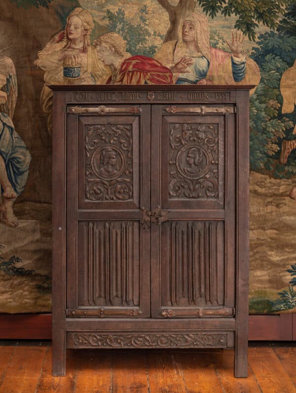Tudor oak carved cupboard