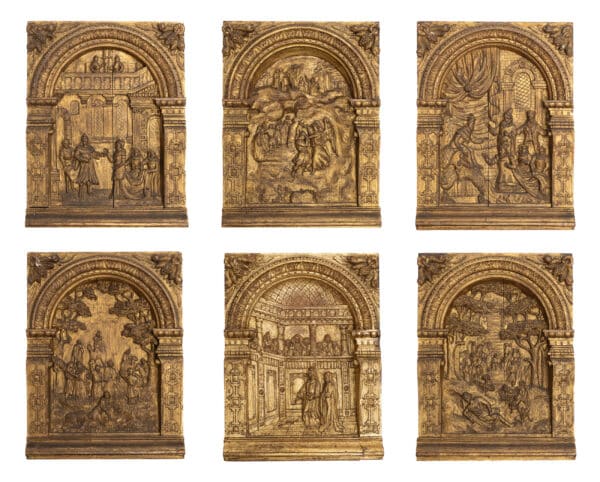 Elizabeth I oak carved panels