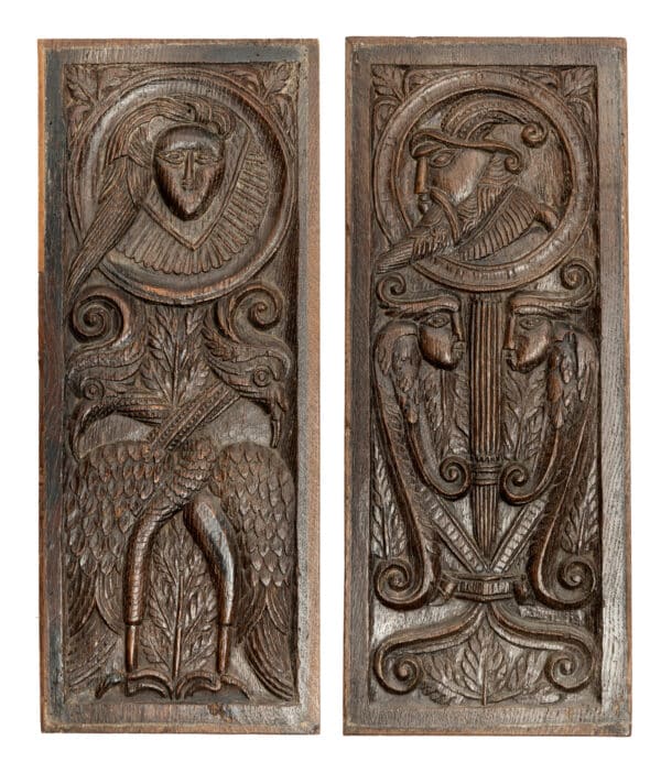 16th century carved oak panels