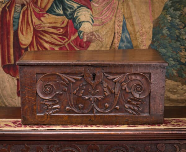 Henry VIII oak carved box
