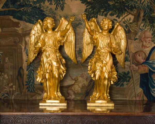 16th century gilt wood carved angels