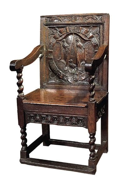 Henry VIII oak carved armchair