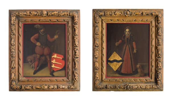 16th century pair of portraits
