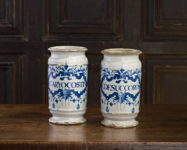 17th century Delftware drug jars