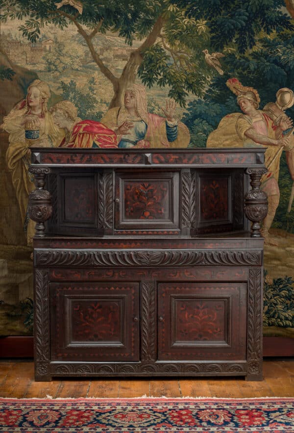 Charles I inlaid press cupboard