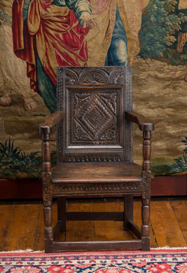 17th century Salisbury caqueteuse armchair