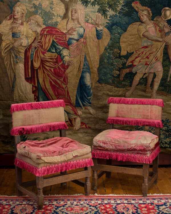 17th century pair of low chairs