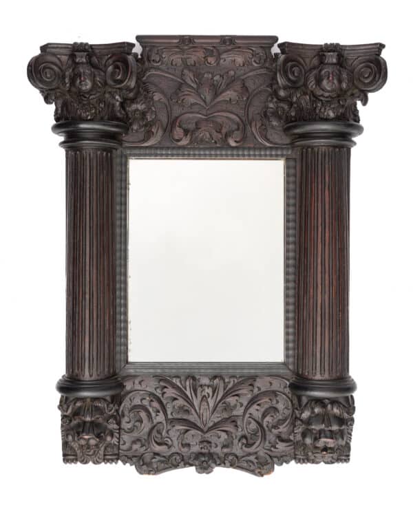 Elizabeth I Exeter oak carved mirror frame