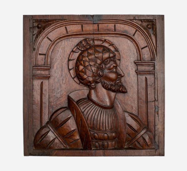 16th century oak carved panel Francois 1st