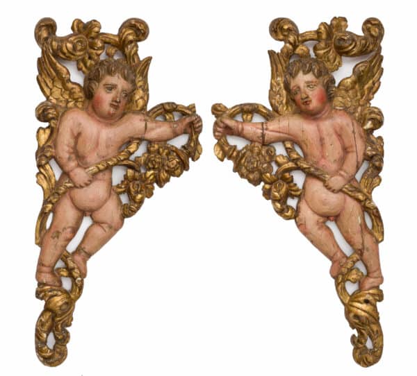 17th century gilt wood cherubs
