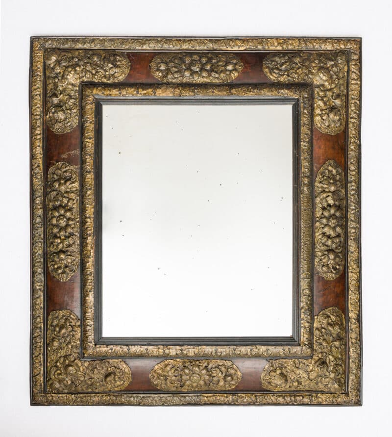 17th century walnut mirror