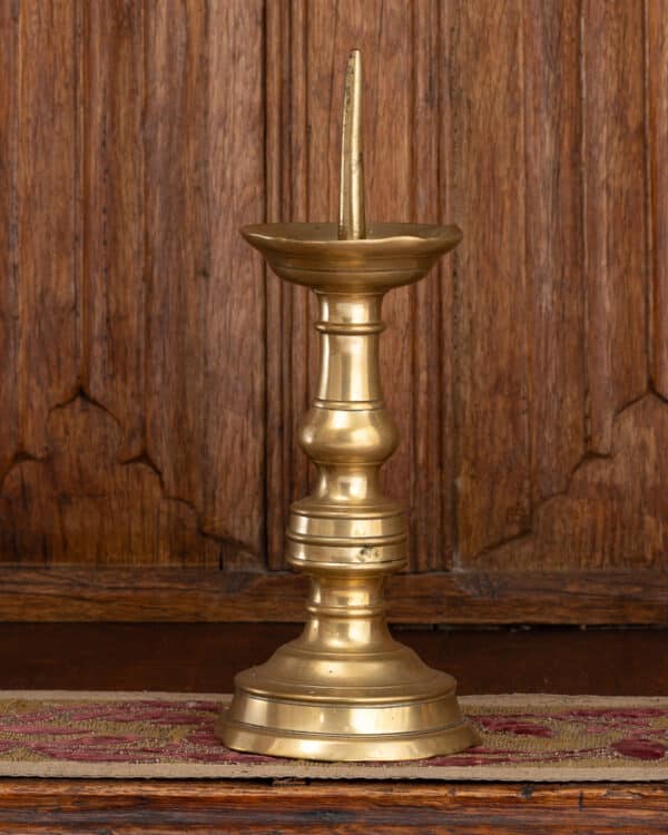 Late Gothic brass pricket candlestick