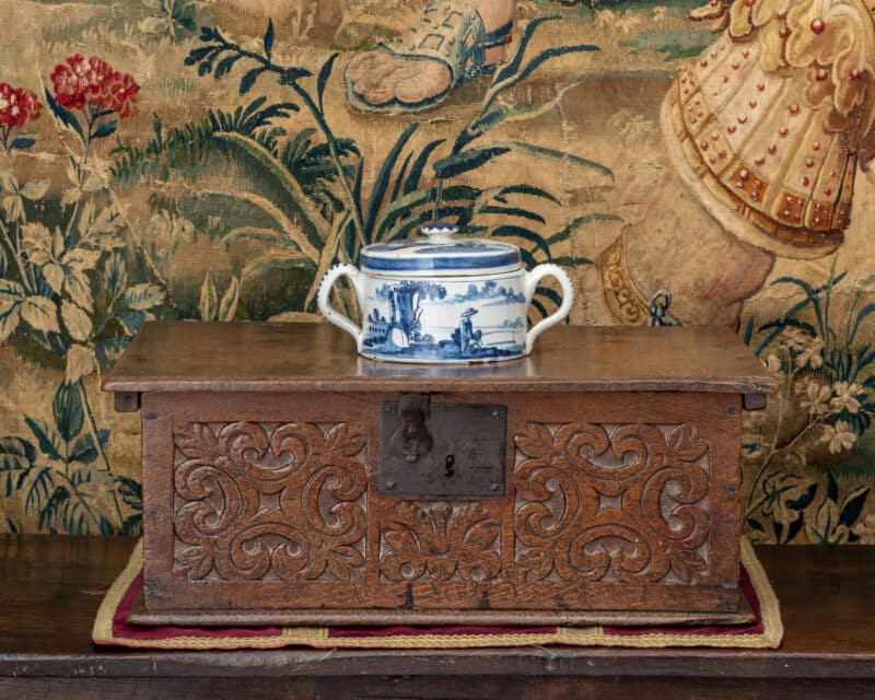 Charles II oak carved box