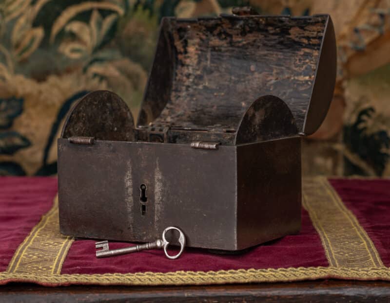 16th century wrought iron domed casket