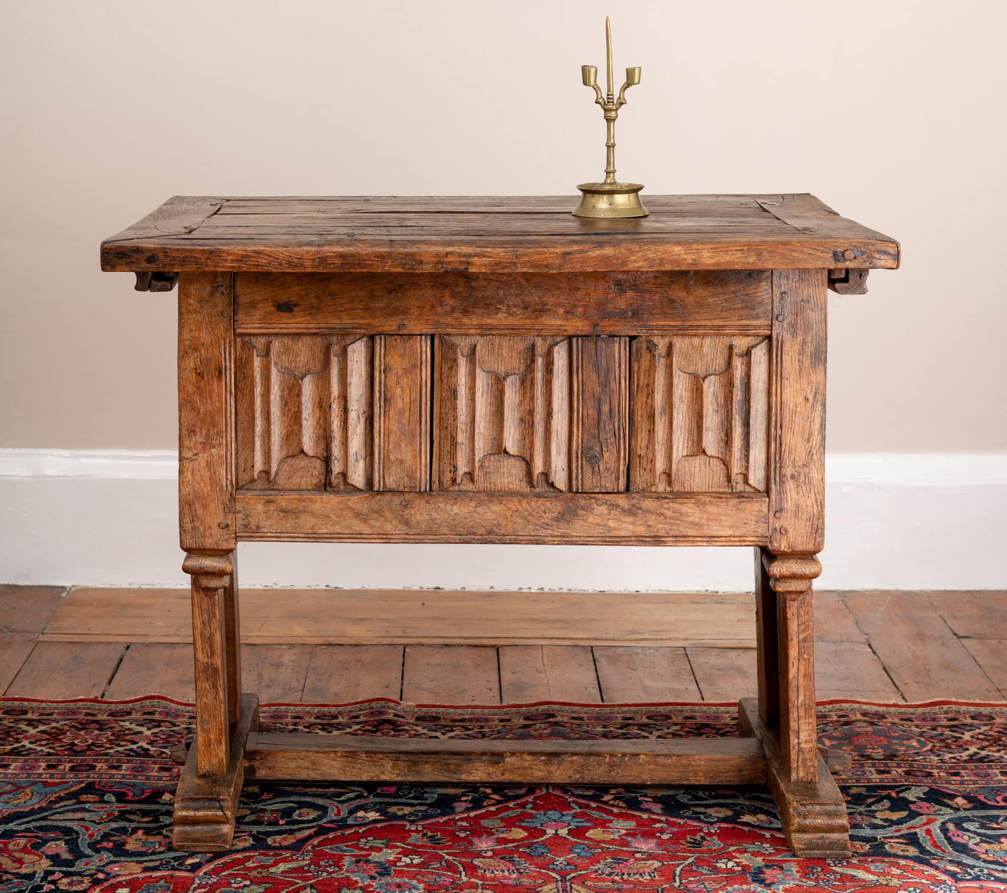 Gothic Oak Carved Rent Table